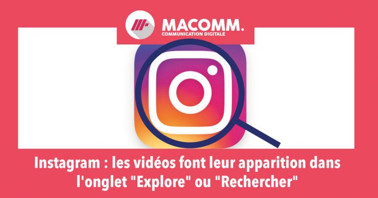 Vidéos disponible sur Instagram via l'ongler "Rechercher"