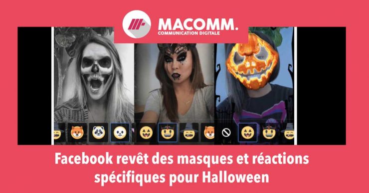 masques d'Hallowen Facebook capture écran