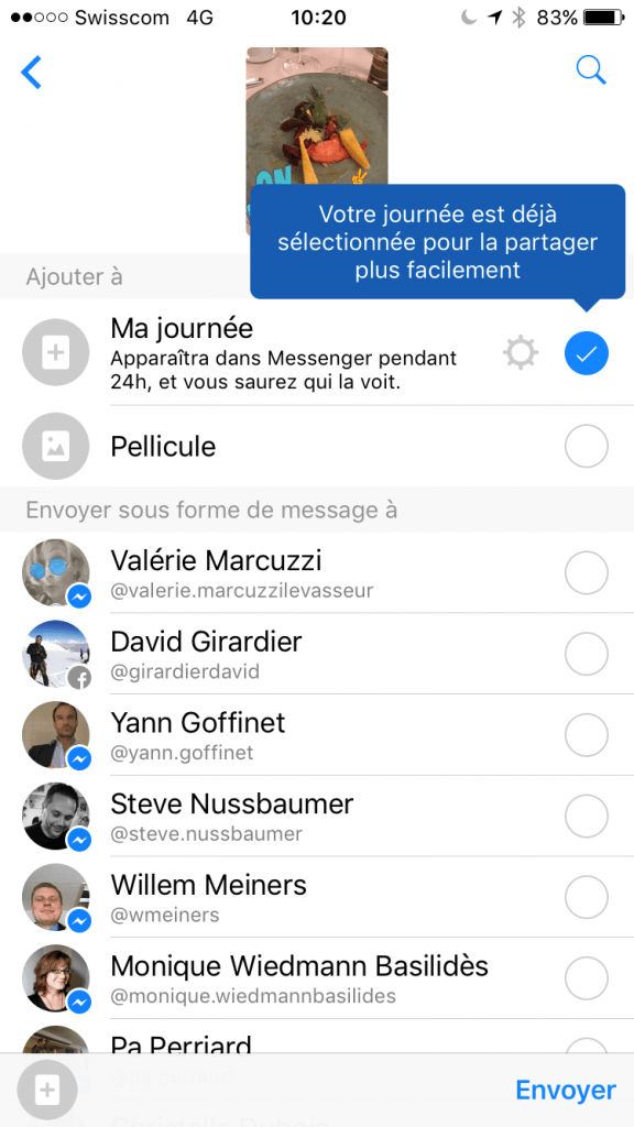Messenger day paramètres