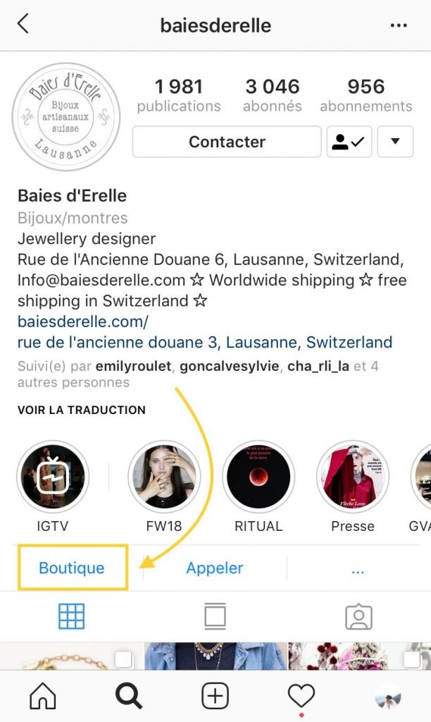 Créer un onglet boutique sur sa page Instagram