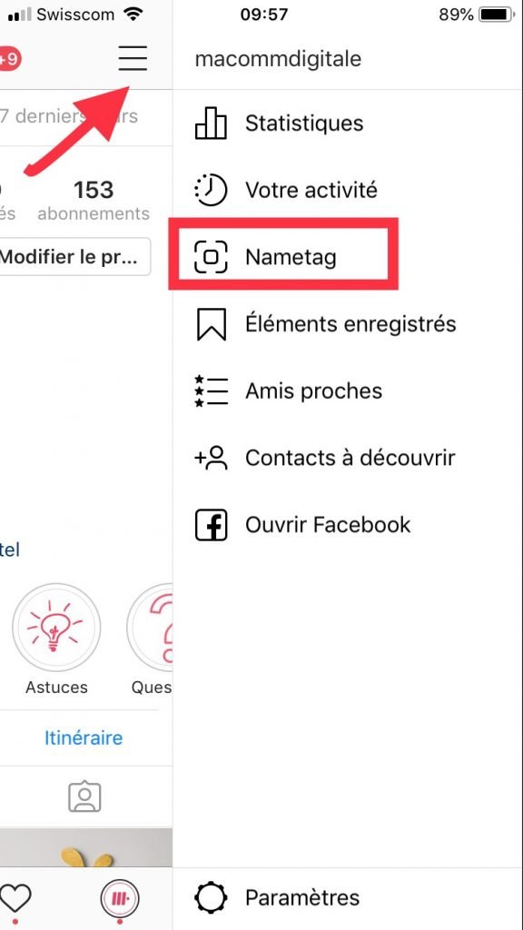 Comment accéder à son nametag Instagram