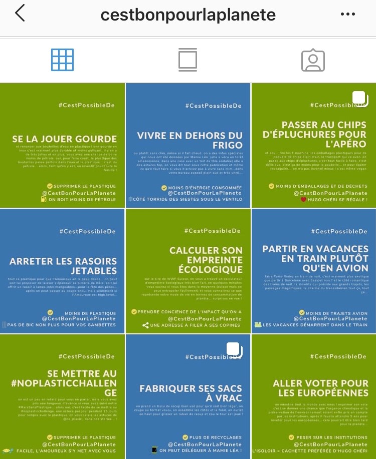 Compte Instagram cestbonpourlaplanete