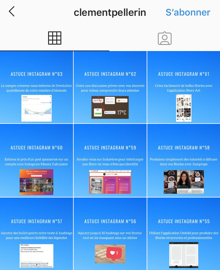 Compte Instagram Clément Pellerin 
